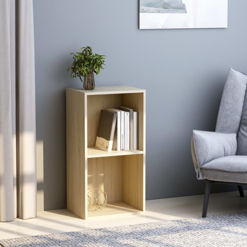 vidaXL Bücherregal 2 Fächer Sonoma-Eiche 40x30x76,5 cm Holzwerkstoff vidaXL Bücherregal 2 Fächer Sonoma-Eiche 40x30x76,5 cm Holzwerkstoff