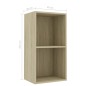 vidaXL Bücherregal 2 Fächer Sonoma-Eiche 40x30x76,5 cm Holzwerkstoff vidaXL Bücherregal 2 Fächer Sonoma-Eiche 40x30x76,5 cm Holzwerkstoff
