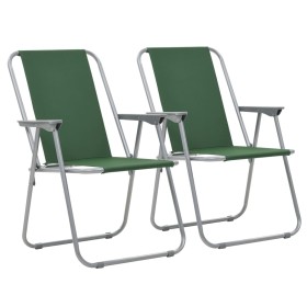 vidaXL Klappbare Campingstühle 2 Stück 52 x 59 x 80 cm Grün
