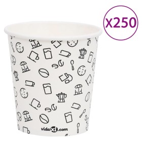 vidaXL Pappbecher 200 ml 250 Stk. Weiß und Schwarz