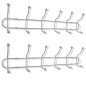 vidaXL Stahl Wandgarderobe Garderobenleiste mit 12 Haken 2 Stk. vidaXL Stahl Wandgarderobe Garderobenleiste mit 12 Haken 2 Stk.