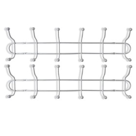 vidaXL Stahl Wandgarderobe Garderobenleiste mit 12 Haken 2 Stk.
