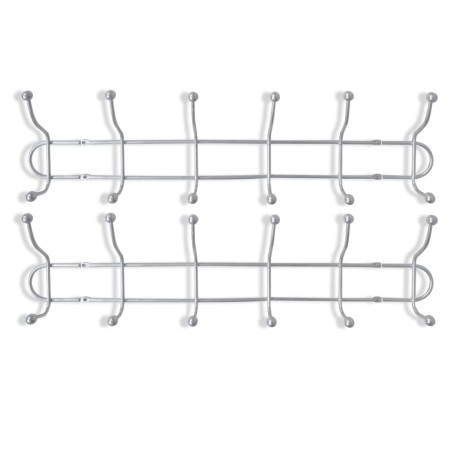 vidaXL Stahl Wandgarderobe Garderobenleiste mit 12 Haken 2 Stk.