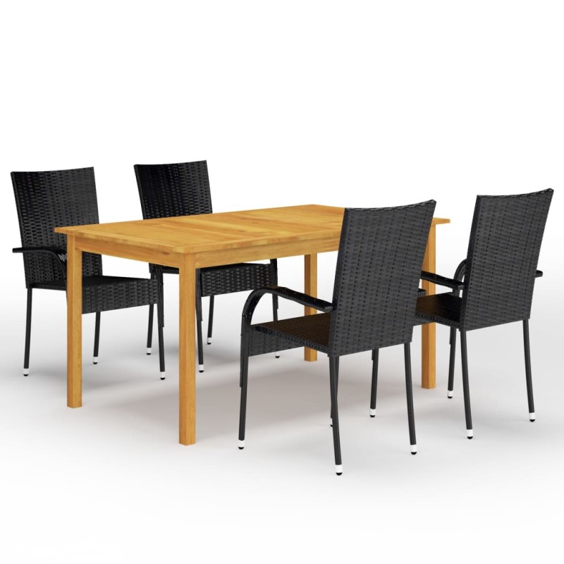 vidaXL 5-tlg. Garten-Essgruppe Schwarz vidaXL 5-tlg. Garten-Essgruppe Schwarz