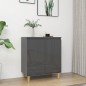 vidaXL Sideboard mit Massivholz-Beinen Hochglanz-Grau 60x35x70 cm vidaXL Sideboard mit Massivholz-Beinen Hochglanz-Grau 60x35x70 cm