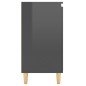 vidaXL Sideboard mit Massivholz-Beinen Hochglanz-Grau 60x35x70 cm vidaXL Sideboard mit Massivholz-Beinen Hochglanz-Grau 60x35x70 cm