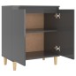 vidaXL Sideboard mit Massivholz-Beinen Hochglanz-Grau 60x35x70 cm vidaXL Sideboard mit Massivholz-Beinen Hochglanz-Grau 60x35x70 cm