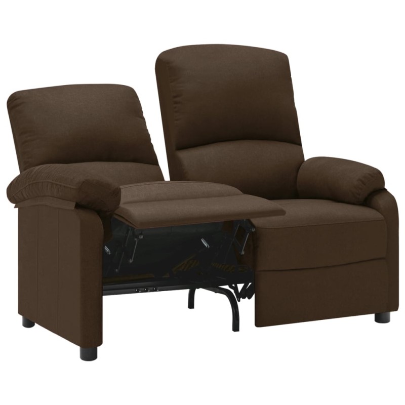vidaXL 2-Sitzer-Sofa Verstellbar Dunkelbraun Stoff vidaXL 2-Sitzer-Sofa Verstellbar Dunkelbraun Stoff