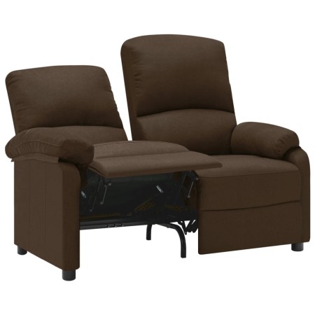 vidaXL 2-Sitzer-Sofa Verstellbar Dunkelbraun Stoff 