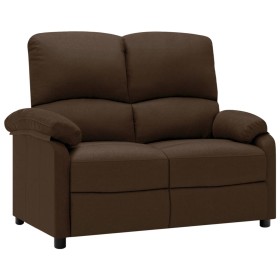 vidaXL 2-Sitzer-Sofa Verstellbar Dunkelbraun Stoff 