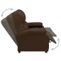 vidaXL 2-Sitzer-Sofa Verstellbar Dunkelbraun Stoff vidaXL 2-Sitzer-Sofa Verstellbar Dunkelbraun Stoff