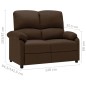 vidaXL 2-Sitzer-Sofa Verstellbar Dunkelbraun Stoff vidaXL 2-Sitzer-Sofa Verstellbar Dunkelbraun Stoff