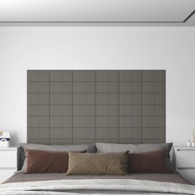vidaXL Wandpaneele 12 Stk. Hellgrau 30x15 cm Samt 0,54 m²