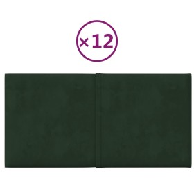 vidaXL Wandpaneele 12 Stk. Dunkelgrün 30x15 cm Samt 0,54 m²