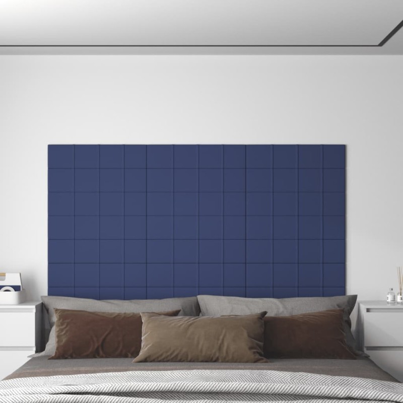 vidaXL Wandpaneele 12 Stk. Blau 60x15 cm Stoff 1,08 m² vidaXL Wandpaneele 12 Stk. Blau 60x15 cm Stoff 1,08 m²