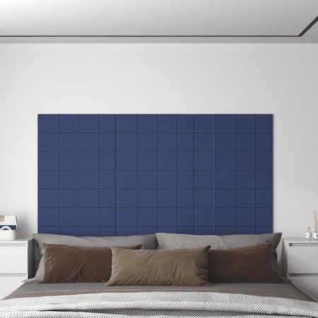 vidaXL Wandpaneele 12 Stk. Blau 60x15 cm Stoff 1,08 m²