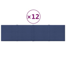 vidaXL Wandpaneele 12 Stk. Blau 60x15 cm Stoff 1,08 m²