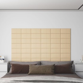 vidaXL Wandpaneele 12 Stk. Creme 30x15 cm Stoff 0,54 m²