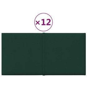 vidaXL Wandpaneele 12 Stk. Dunkelgrün 30x15 cm Stoff 0,54 m²