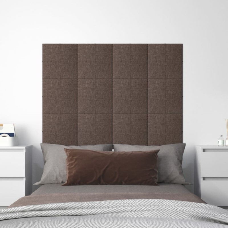 vidaXL Wandpaneele 12 Stk. Taupe 30x30 cm Stoff 1,08 m² vidaXL Wandpaneele 12 Stk. Taupe 30x30 cm Stoff 1,08 m²