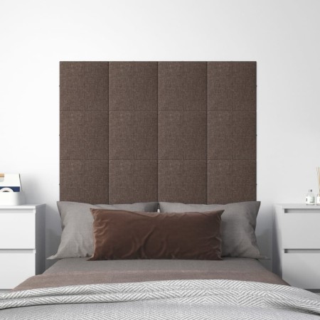 vidaXL Wandpaneele 12 Stk. Taupe 30x30 cm Stoff 1,08 m²