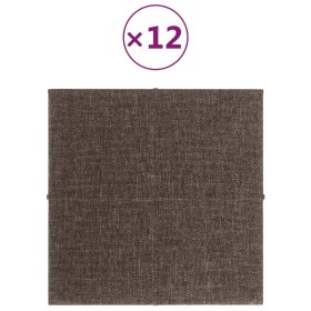 vidaXL Wandpaneele 12 Stk. Taupe 30x30 cm Stoff 1,08 m²