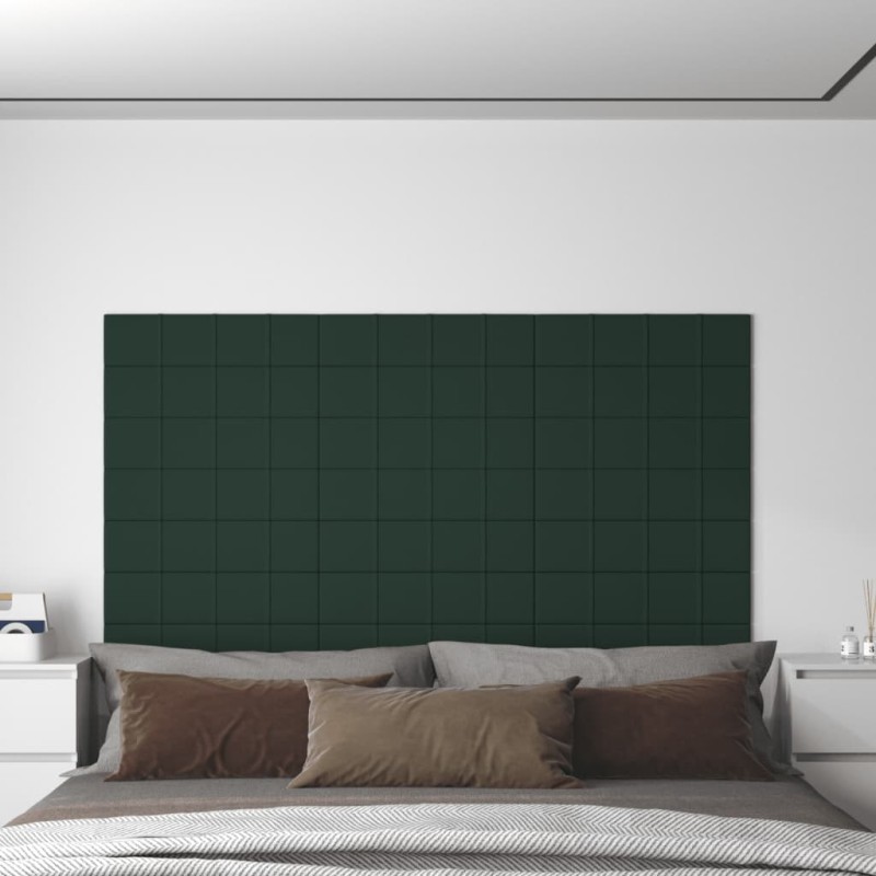 vidaXL Wandpaneele 12 Stk. Dunkelgrün 60x15 cm Stoff 1,08 m² vidaXL Wandpaneele 12 Stk. Dunkelgrün 60x15 cm Stoff 1,08 m²