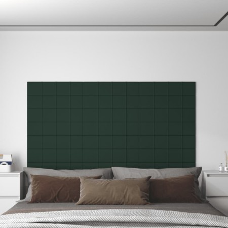 vidaXL Wandpaneele 12 Stk. Dunkelgrün 60x15 cm Stoff 1,08 m²