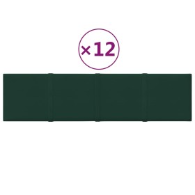 vidaXL Wandpaneele 12 Stk. Dunkelgrün 60x15 cm Stoff 1,08 m²