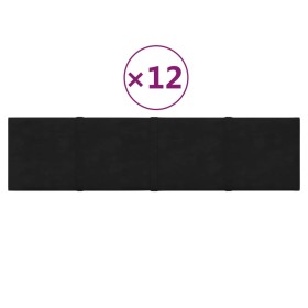 vidaXL Wandpaneele 12 Stk. Schwarz 60x15 cm Samt 1,08 m²
