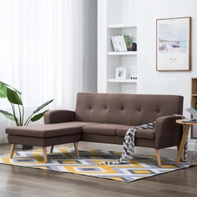 vidaXL Sofa in L-Form Stoffbezug 186 x 136 x 79 cm Braun