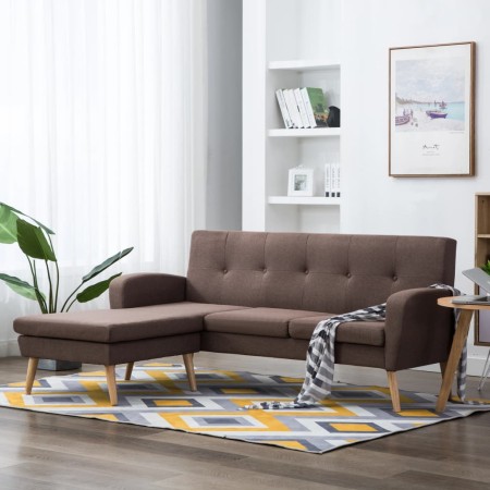 vidaXL Sofa in L-Form Stoffbezug 186 x 136 x 79 cm Braun