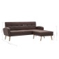 vidaXL Sofa in L-Form Stoffbezug 186 x 136 x 79 cm Braun vidaXL Sofa in L-Form Stoffbezug 186 x 136 x 79 cm Braun