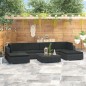 vidaXL 7-tlg. Garten-Lounge-Set mit Auflagen Poly Rattan Schwarz vidaXL 7-tlg. Garten-Lounge-Set mit Auflagen Poly Rattan Schwarz