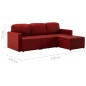 vidaXL Modulares 3-Sitzer Schlafsofa Weinrot Kunstleder vidaXL Modulares 3-Sitzer Schlafsofa Weinrot Kunstleder