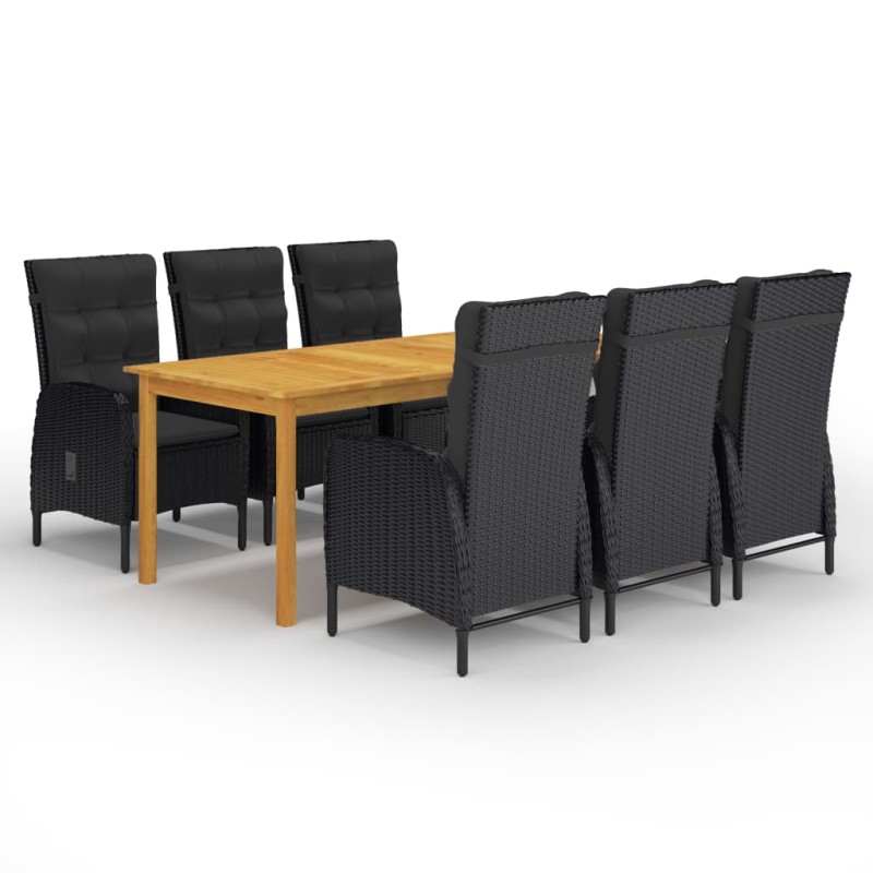 vidaXL 7-tlg. Garten-Essgruppe Schwarz vidaXL 7-tlg. Garten-Essgruppe Schwarz