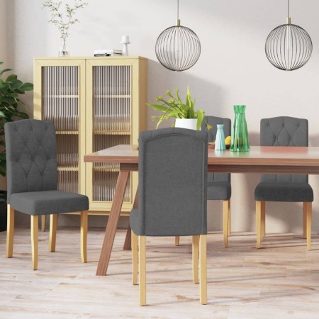 vidaXL Esszimmerstühle 4 Stück Dunkelgrau Stoff