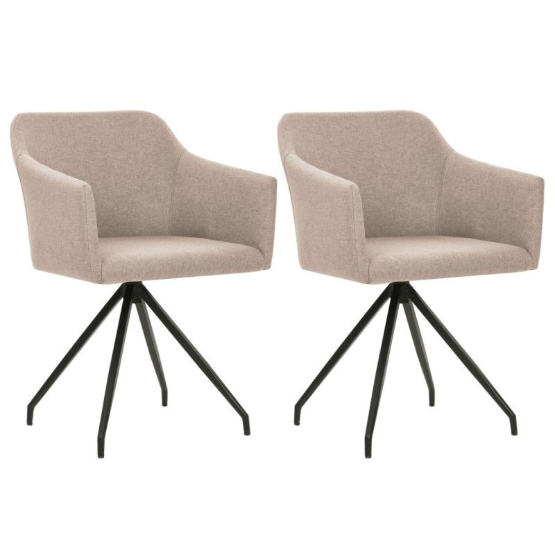 vidaXL Esszimmerstühle 2 Stk. Drehbar Taupe Stoff vidaXL Esszimmerstühle 2 Stk. Drehbar Taupe Stoff
