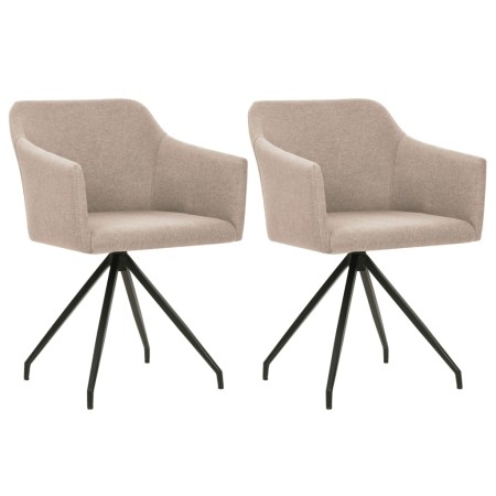 vidaXL Esszimmerstühle 2 Stk. Drehbar Taupe Stoff