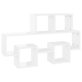 vidaXL Wandregal in Autoform Hochglanz-Weiß 82x15x51 cm Holzwerkstoff