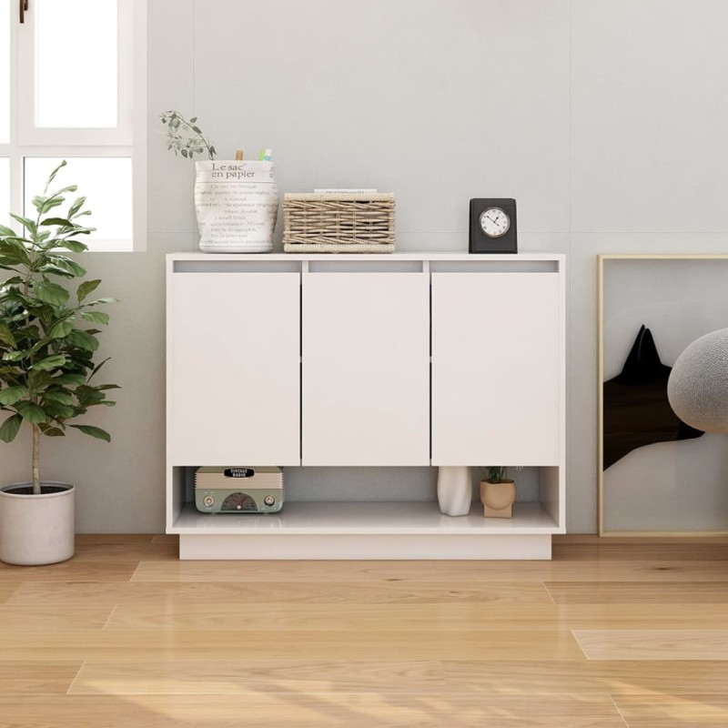 vidaXL Sideboard Hochglanz-Weiß 97x31x75 cm Holzwerkstoff vidaXL Sideboard Hochglanz-Weiß 97x31x75 cm Holzwerkstoff