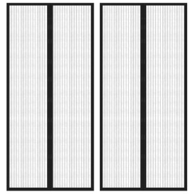 vidaXL Fliegengitter-Türvorhänge 2 Stk. Magnet Schwarz 210x90 cm