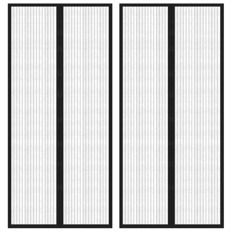 vidaXL Fliegengitter-Türvorhänge 2 Stk. Magnet Schwarz 210x90 cm vidaXL Fliegengitter-Türvorhänge 2 Stk. Magnet Schwarz 210x90 cm