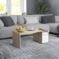 vidaXL Couchtisch Weiß Sonoma-Eiche 90x45x35 cm Holzwerkstoff vidaXL Couchtisch Weiß Sonoma-Eiche 90x45x35 cm Holzwerkstoff