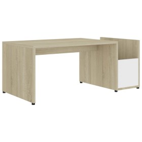 vidaXL Couchtisch Weiß Sonoma-Eiche 90x45x35 cm Holzwerkstoff