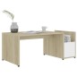 vidaXL Couchtisch Weiß Sonoma-Eiche 90x45x35 cm Holzwerkstoff vidaXL Couchtisch Weiß Sonoma-Eiche 90x45x35 cm Holzwerkstoff