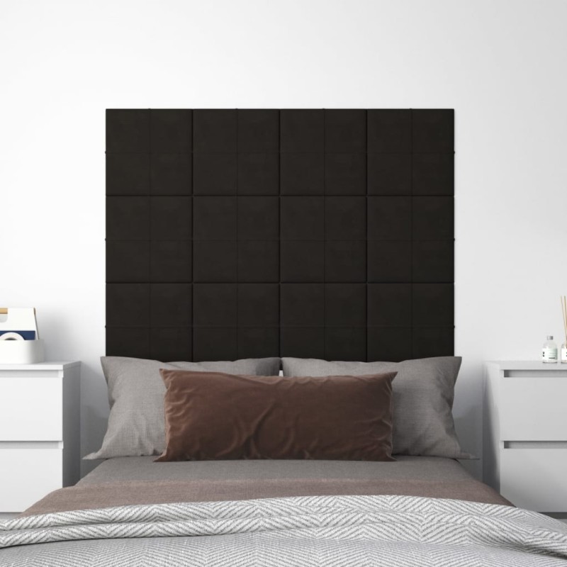 vidaXL Wandpaneele 12 Stk. Schwarz 30x30 cm Samt 1,08 m² vidaXL Wandpaneele 12 Stk. Schwarz 30x30 cm Samt 1,08 m²