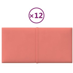 vidaXL Wandpaneele 12 Stk. Rosa 30x15 cm Samt 0,54 m²