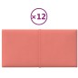 vidaXL Wandpaneele 12 Stk. Rosa 30x15 cm Samt 0,54 m² vidaXL Wandpaneele 12 Stk. Rosa 30x15 cm Samt 0,54 m²