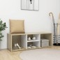 vidaXL Schuhbank Weiß und Sonoma-Eiche 105x35x35 cm Holzwerkstoff vidaXL Schuhbank Weiß und Sonoma-Eiche 105x35x35 cm Holzwerkstoff
